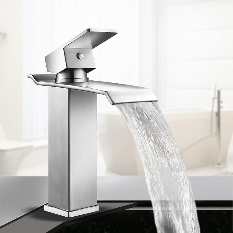stainless steel waterfall faucet bathroom-304# Stainless ...